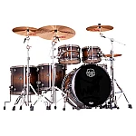 Mapex Saturn Evolution Workhorse Maple Walnut SE728XMBMZ 6 Piece Drum Set, Exotic Night Forest Burst