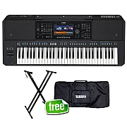 Yamaha PSR SX720 61 key Digital Arranger Keyboard with Double Stand and Softcase