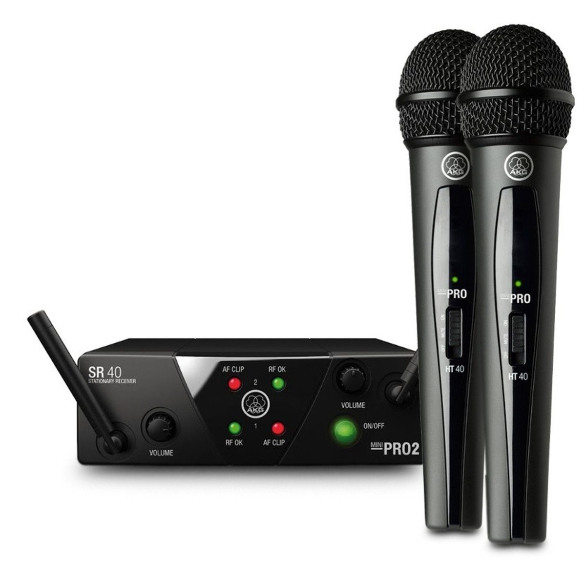 AKG WMS40 Mini Dual Wireless Handheld Microphone System AKG WMS40 Mini Dual Wireless Handheld Microphone System