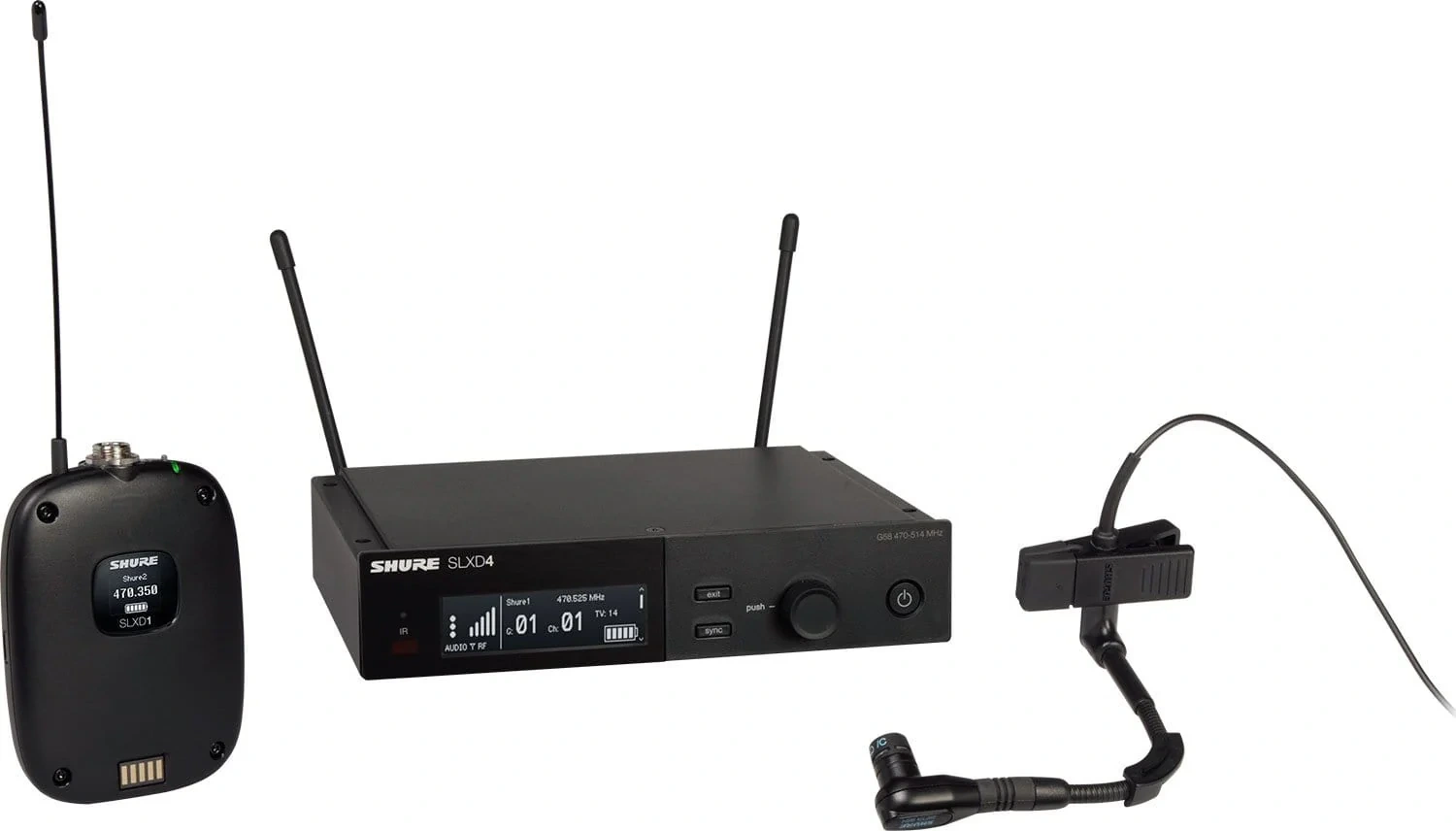 Shure SLXD14 B98H Instrument Wireless System 2 Shure SLXD14 B98H Instrument Wireless System
