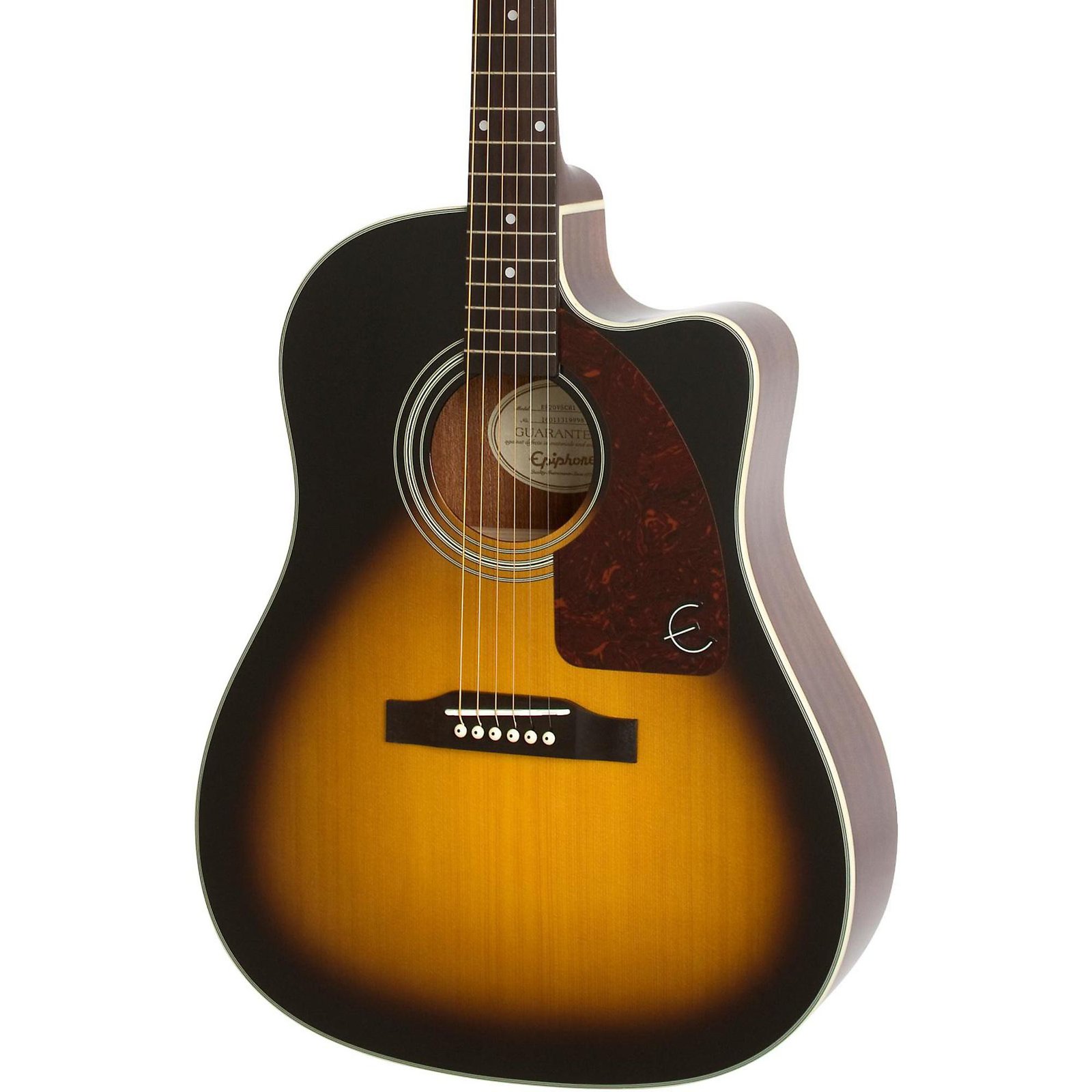 Epiphone J15EC Deluxe Fishman Acoustic Electric Guitar include Hardcase, Vintage Sunburst Epiphone J15EC Deluxe