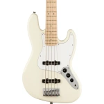 Squier Affinity Series Jazz Bass V 5-String Electric Bass Guitar, Maple FB, Olympic White