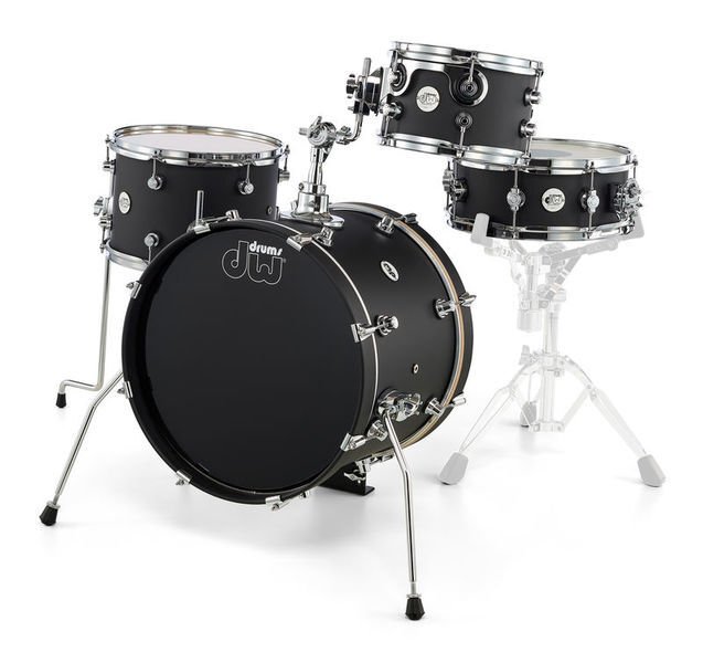 DW Design Series 18" 'Mini Pro' 4 Piece Shell Pack - Black Satin | Groove  Warehouse