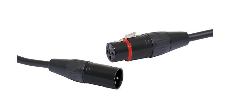 3 Pin Male XLR to Female XLR Microphone Cable - 0.5M