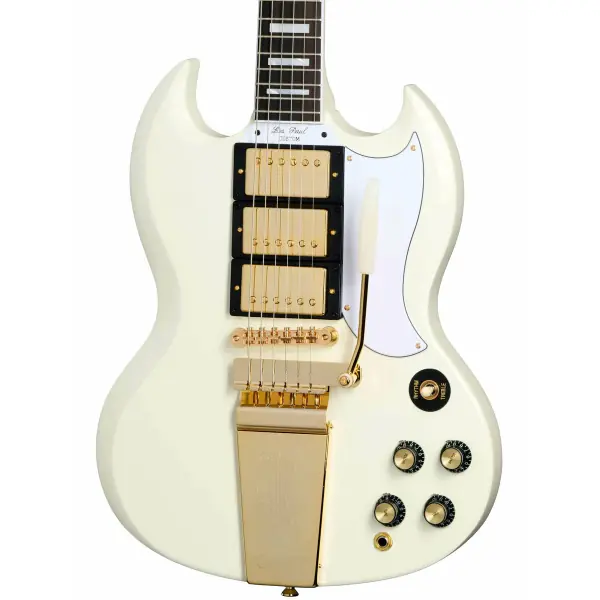 Epiphone 1963 Les Paul SG Custom with Maestro Vibrola Electric Guitar Include Hardcase  Classic White
