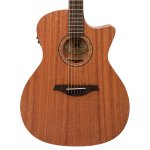 Vintage VEMH Mahogany Grand Auditorium Cutaway Electric Acoustic Guitar