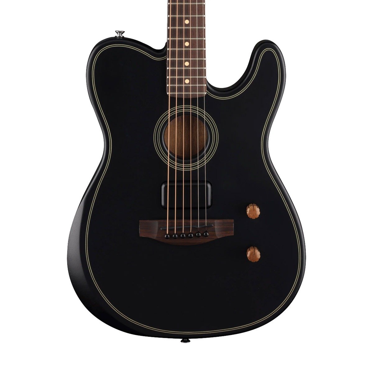 Fender Acoustasonic Standard Telecaster Electric Guitar RW FB Black Fender Acoustasonic Standard Telecaster Electric Guitar RW FB Black