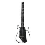 Donner HUSH C Acoustic Electric Nylon String Classical Headless Travel Guitar Black