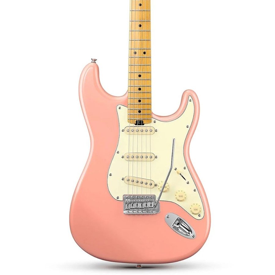 Donner DST 600 6 String Electric Guitar with SSS Pickup, Shell Pink Donner DST 600 6 String Electric Guitar with SSS Pickup, Shell Pink