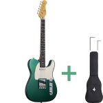 Donner DTL 600 Vintage Tele Electric Guitar, Sherwood Metallic Green with Gig Bag