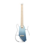 Donner HUSH I PRO Acoustic Electric Travel Guitar Kit with Sound Effects, Hawaiian Blue