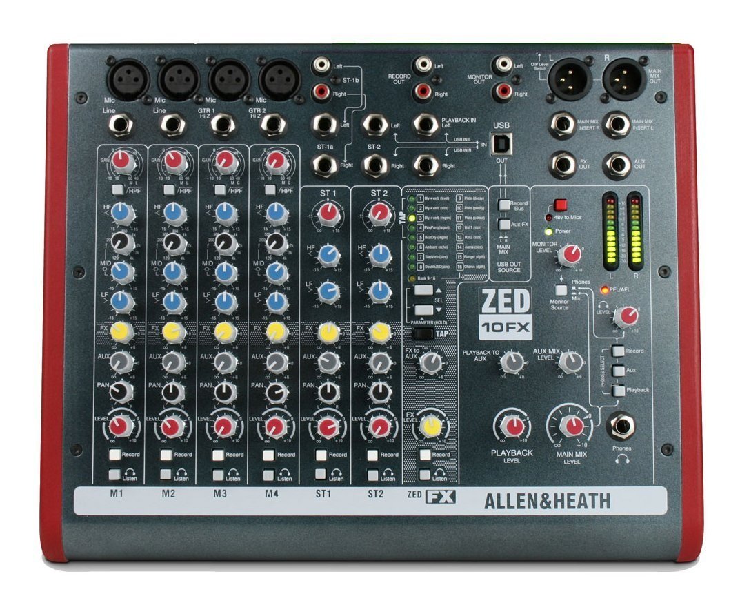 products allen and heath zed 10fx 10 channel usb mixer with effects a112368 products allen and heath zed 10fx 10 channel usb mixer with effects a112368