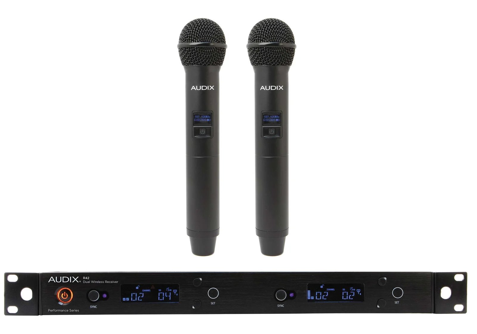 products audix ap42 om2 dual handheld wireless microphone system a149549 products audix ap42 om2 dual handheld wireless microphone system a149549