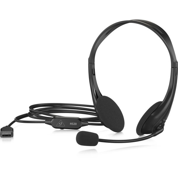 products behringer hs20 usb stereo headset with swivel microphone a91304