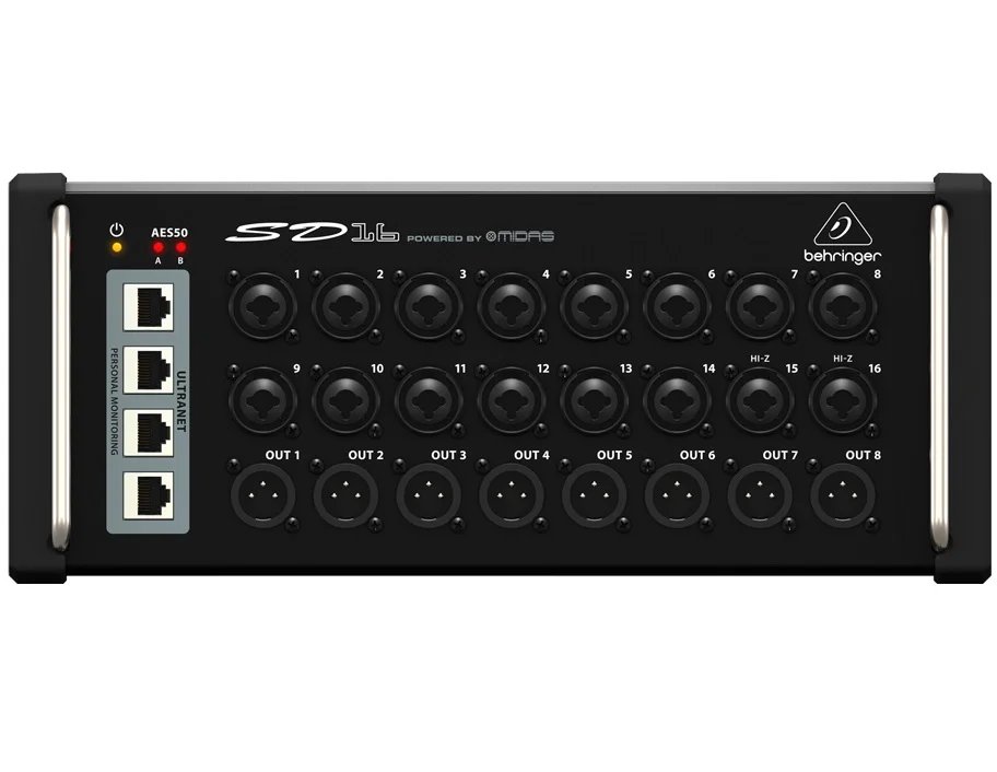 products behringer sd16 i o stage box with 16 remote controllable midas preamps 8 outputs aes50 networking and ultranet personal monitoring hub a150083 products behringer sd16 i o stage box with 16 remote controllable midas preamps 8 outputs aes50 networking and ultranet personal monitoring hub a150083