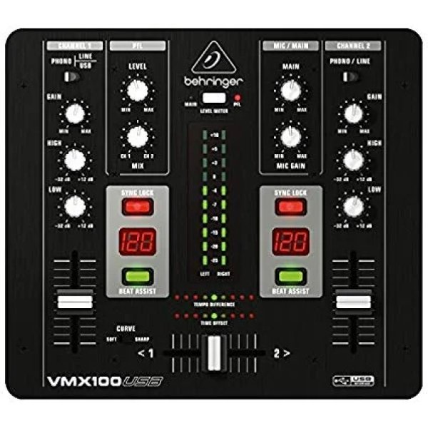 products behringer vmx100usb professional 2 channel dj mixer a127488