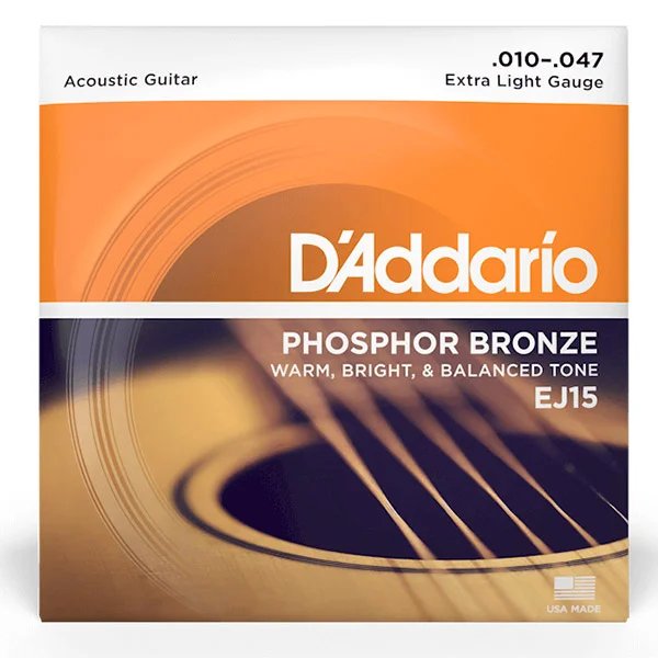 products d addario ej15 phosphor bronze extra light acoustic guitar strings a147324
