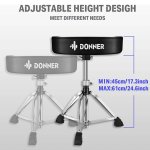 products donner adjustable drum throne padded stool motorcycle style drum throne a161193