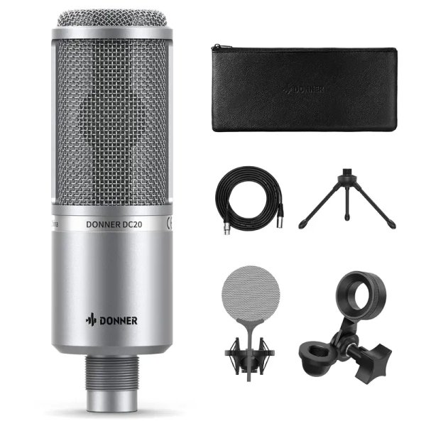 products donner dc 20 condenser microphone cardioid podcast mic kit for home studio recording a166757