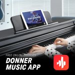 products donner ddp 100 digital piano 88 key weighted action with stand power adapter triple pedals a151593