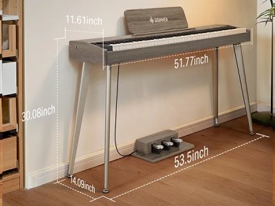 products donner ddp 60 88 key semi weighted upright wood grain digital piano classic gray a167325
