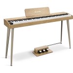 products donner ddp 60 88 key semi weighted upright wood grain digital piano light wood grain a167332