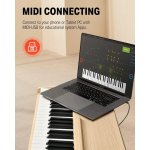 products donner ddp 80 natural wood 88 key weighted digital piano with stand and 3 pedal a151533