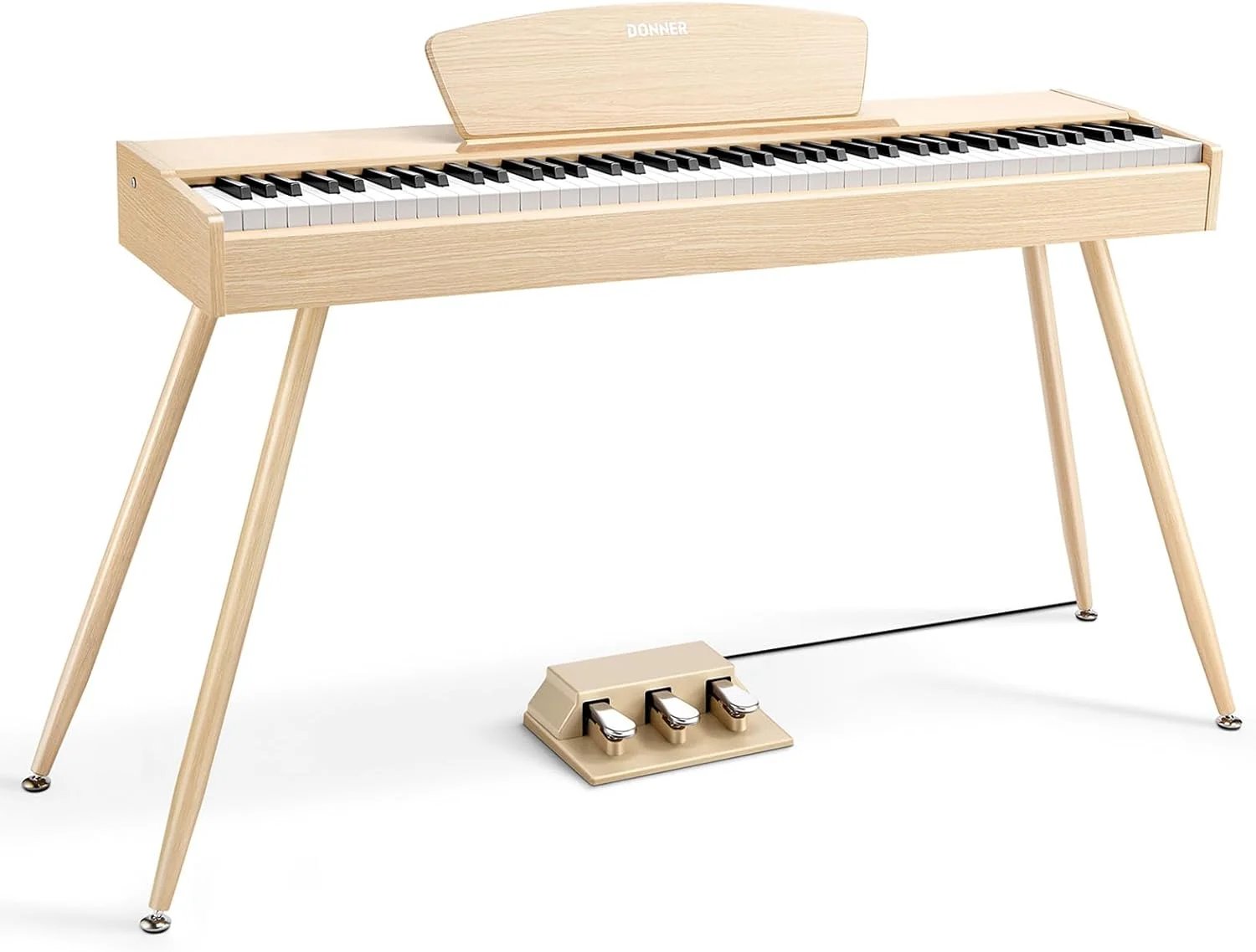 products donner ddp 80 natural wood 88 key weighted digital piano with stand and 3 pedal a151534 products donner ddp 80 natural wood 88 key weighted digital piano with stand and 3 pedal a151534