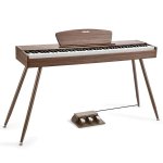 products donner ddp 80 walnut wood 88 key weighted digital piano with stand and 3 pedal a151529