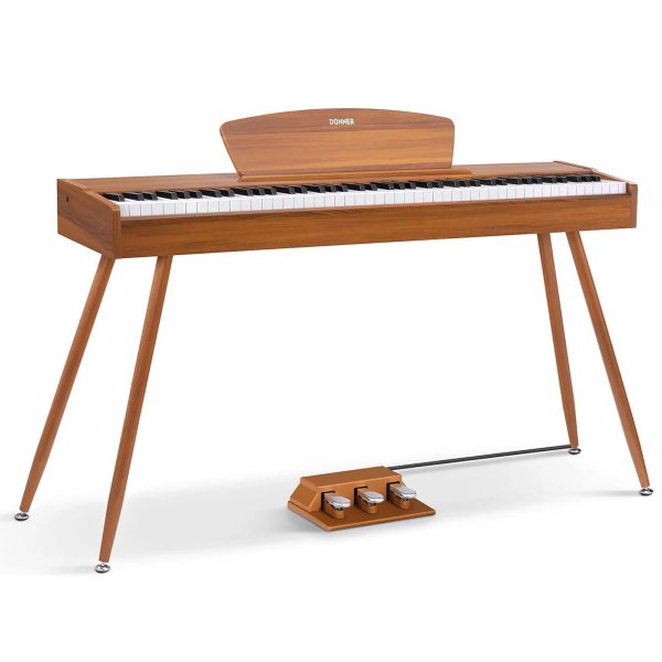 products donner ddp 80 wooden style 88 key weighted digital piano with stand and 3 pedal a151524