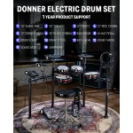 products donner ded 200 max electronic drum set 5 drum 3 cymbal with headphone and drum throne a151455