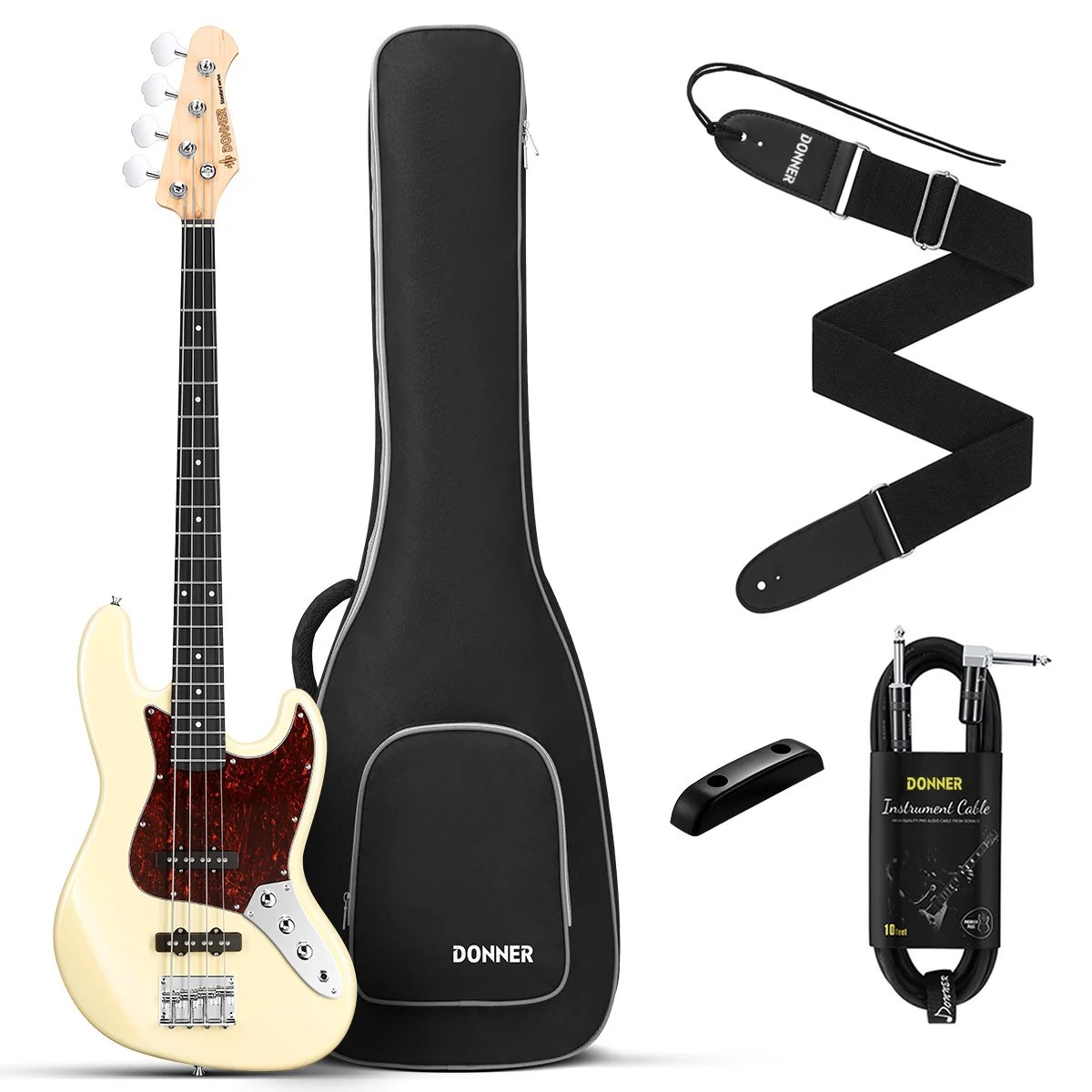 products donner djb 510b 4 strings standard bass jb style beginner kit white with gig bag guitar strap a166696 products donner djb 510b 4 strings standard bass jb style beginner kit white with gig bag guitar strap a166696