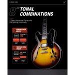 products donner djp 1000s semi hollow body double cutaway electric guitar sunburst a166616