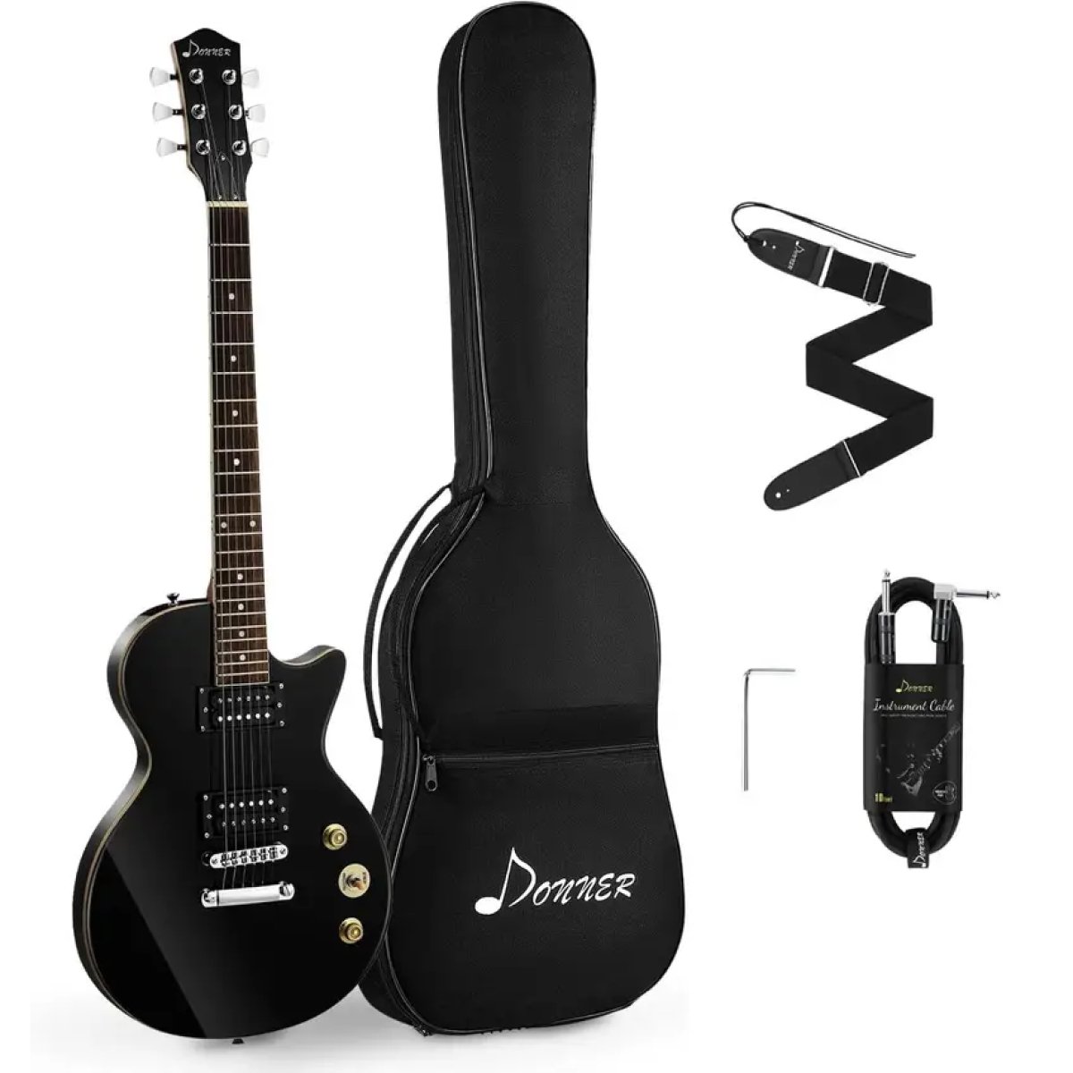 Jual Donner DLP 124B Electric Guitar Kit, Black - Galeri Musik