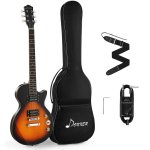 products donner dlp 124s les paul body electric guitar kit sunburst yellow with mini 3 watt electric guitar amp a151697