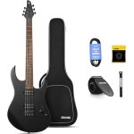 products donner dmt 100b solid body electric guitar black matte finish for beginner kits with bag strap cable a162823