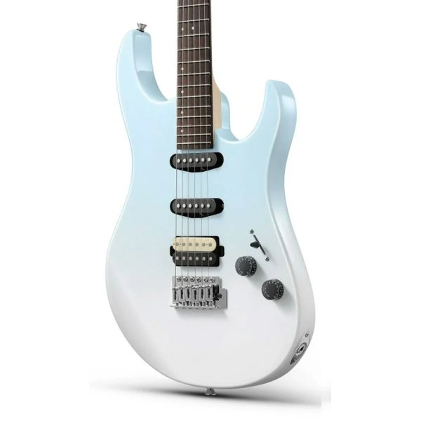 products donner dmt 66 electric guitar with ceramic single coil blue white gradient 9471