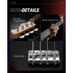 products donner dpb 510d 4 string p style electric bass full size for beginner with bag guitar strap guitar cable black a166704