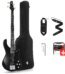products donner dpj 100b 4 string pj style electric bass full size for beginner with bag guitar strap guitar cable black a166717
