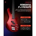 products donner dpj 100r 4 string pj style electric bass full size for beginner with bag guitar strap guitar cable red a166721
