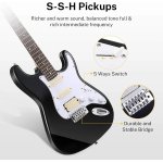 products donner dst 100b electric guitar for beginner kit black solid body hss pick up with all accessories a166632