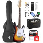 products donner dst 100s solid body sunburst electric guitar kit with amplifier bag tuner a153998