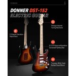 products donner dst 152s sunburst electric guitar kit hss pickup coil with amplifier bag accessories a155857