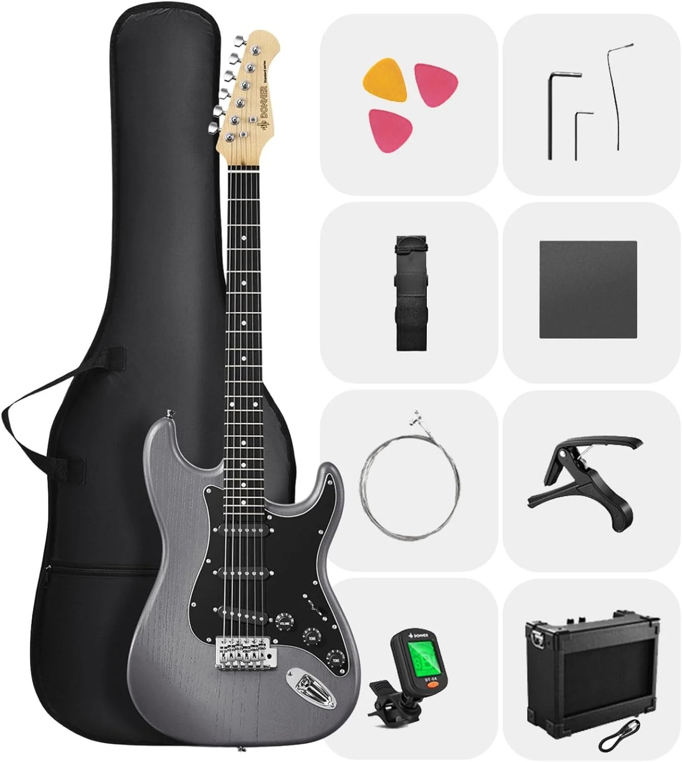 products donner dst 80 classic sss pickup electric guitar complete matte black a156625 products donner dst 80 classic sss pickup electric guitar complete matte black a156625