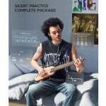 products donner hush i pro acoustic electric travel guitar kit with sound effects natural a151662