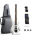 products donner nhl 500 hss solid body electric guitar headless with gig bag white a166117
