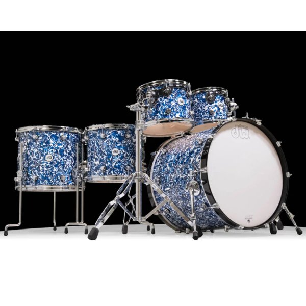 products dw design 6 piece drum set with hardware without throne blue lightning limited edition a165519