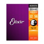 products elixir 11077 nanoweb 80 20 bronze acoustic guitar strings light medium 12 56 a125079