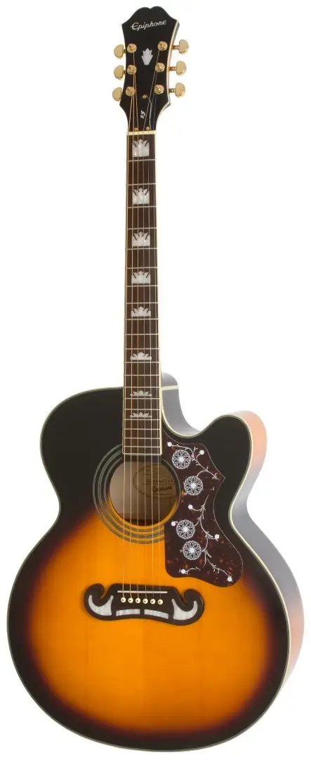 products epiphone j200ec studio parlor solid top fishman sonitone vintage sunburst w cable eej2vsgh1 a147925