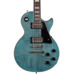 products epiphone les paul custom figured electric guitar with premium gig bag transparent blue a156053